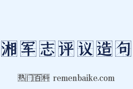 湘军志评议造句是什么意思的图片